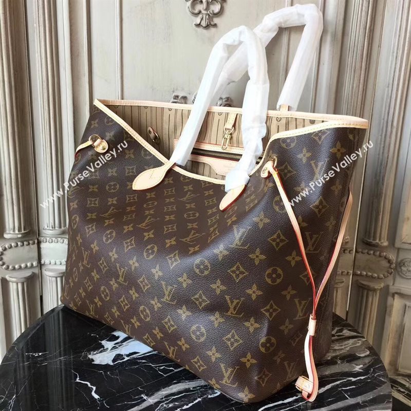 LV Louis Vuitton Monogram Neverfull 40 GM Handbag M40990 Tote Bag Brown 6632