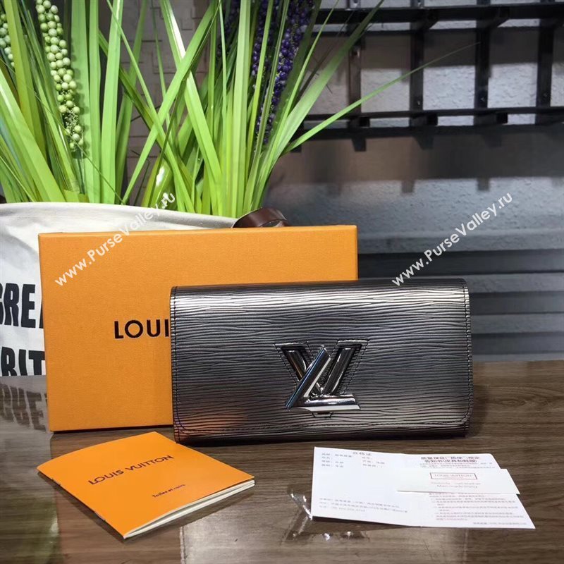 LV Louis Vuitton Twist Epi Leather Wallet Clutch Handbag M62052 Bag Gray 6633