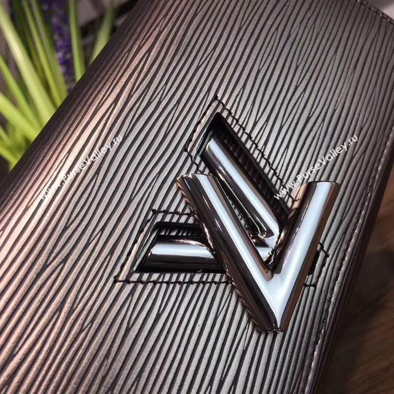 LV Louis Vuitton Twist Epi Leather Wallet Clutch Handbag M62052 Bag Gray 6633
