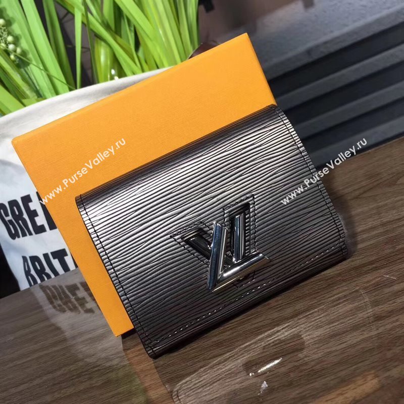 LV Louis Vuitton Twist Epi Leather Short Wallet Clutch Handbag M62055 Bag Gray 6634