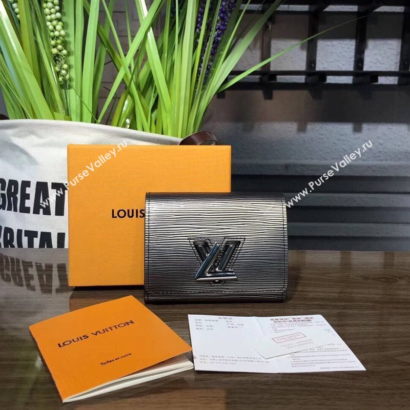 LV Louis Vuitton Twist Epi Leather Short Wallet Clutch Handbag M62055 Bag Gray 6634