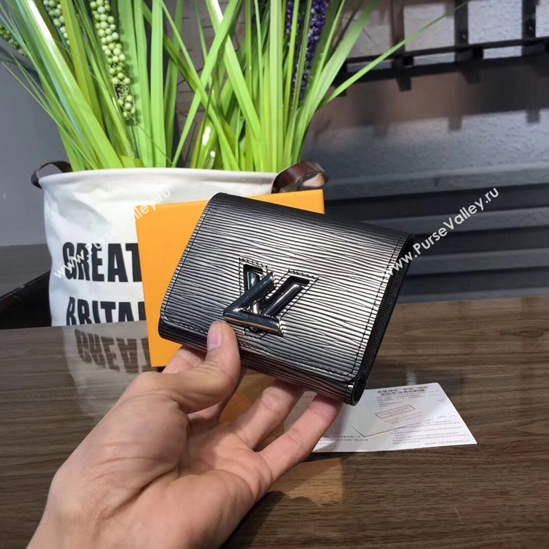 LV Louis Vuitton Twist Epi Leather Short Wallet Clutch Handbag M62055 Bag Gray 6634