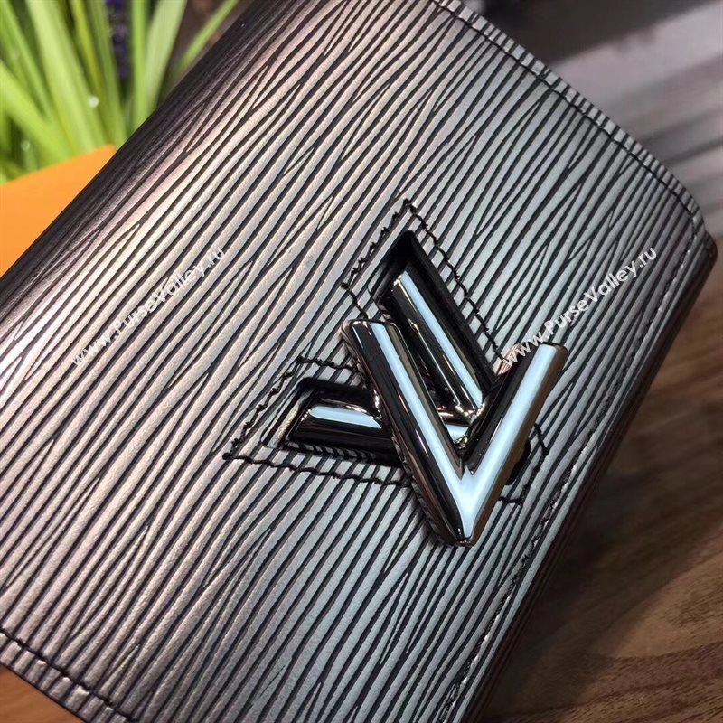 LV Louis Vuitton Twist Epi Leather Short Wallet Clutch Handbag M62055 Bag Gray 6634