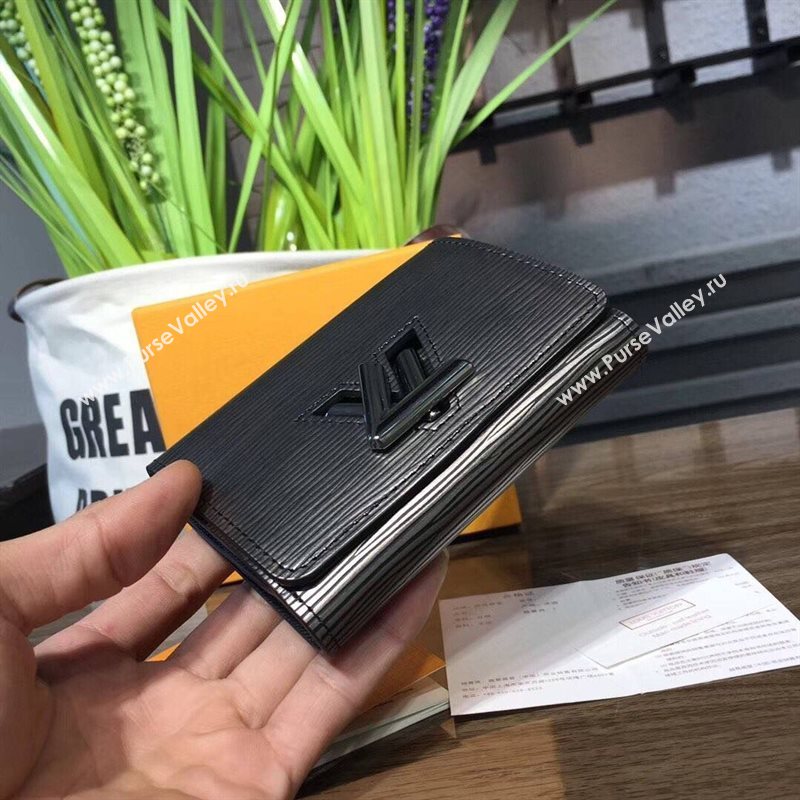 LV Louis Vuitton Twist Epi Leather Short Wallet Clutch Handbag M62055 Bag Gray 6634