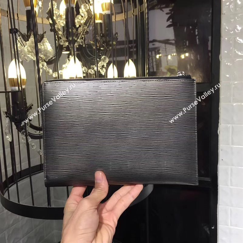 LV Louis Vuitton M62092 Twist Pochette Essential V Clutch Handbag Epi Leather Bag Gray 6635