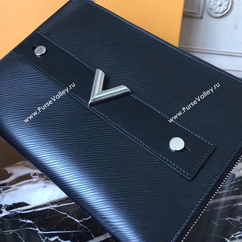 LV Louis Vuitton Twist Pochette Essential V Clutch Handbag M62092 Epi Leather Bag Black 6637