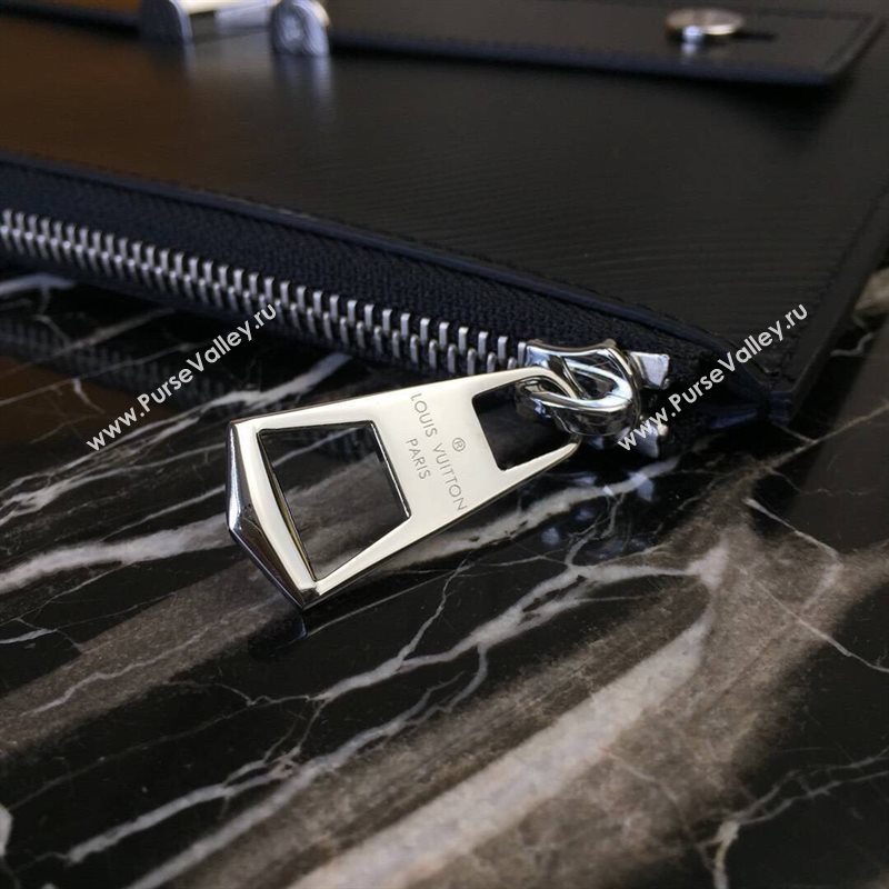 LV Louis Vuitton Twist Pochette Essential V Clutch Handbag M62092 Epi Leather Bag Black 6637