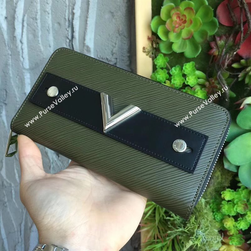 LV Louis Vuitton M62522 Twist Zippy Wallet Epi Leather Essential V Handbag Bag Green 6639