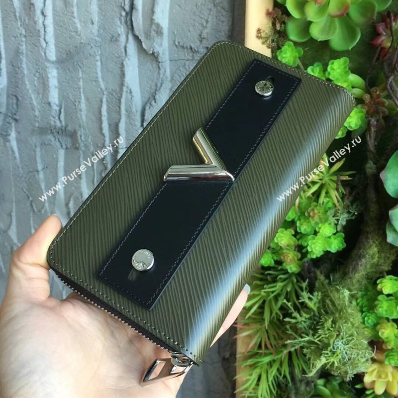 LV Louis Vuitton M62522 Twist Zippy Wallet Epi Leather Essential V Handbag Bag Green 6639