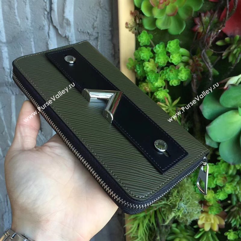 LV Louis Vuitton M62522 Twist Zippy Wallet Epi Leather Essential V Handbag Bag Green 6639