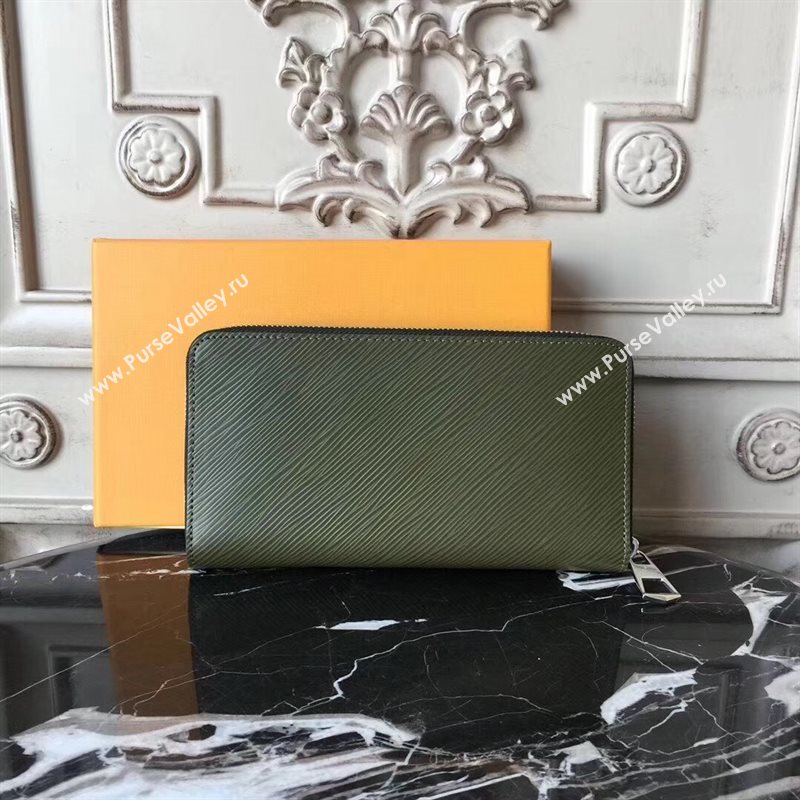 LV Louis Vuitton M62522 Twist Zippy Wallet Epi Leather Essential V Handbag Bag Green 6639