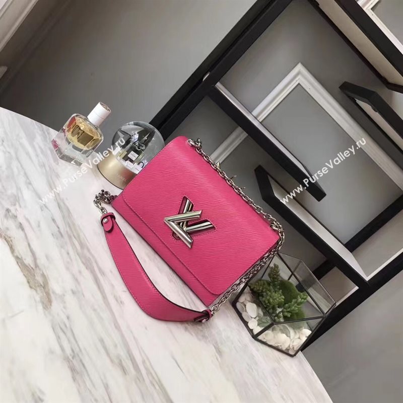 M41869 LV Louis Vuitton Twist MM Chain Bag Epi Leather Handbag Rose 6740