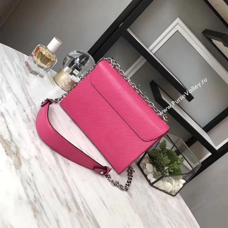 M41869 LV Louis Vuitton Twist MM Chain Bag Epi Leather Handbag Rose 6740