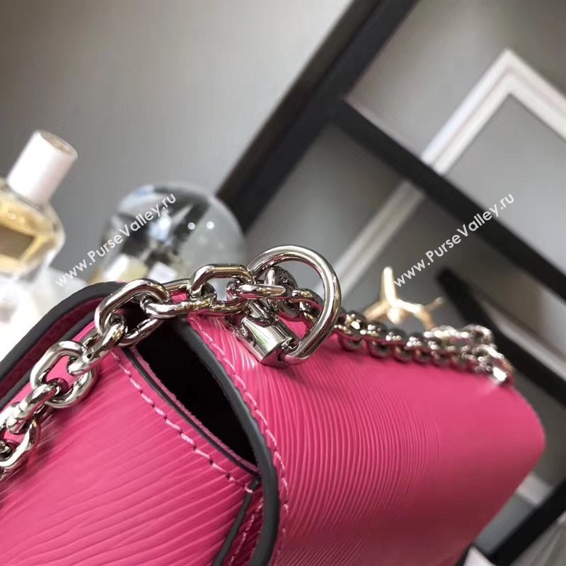 M41869 LV Louis Vuitton Twist MM Chain Bag Epi Leather Handbag Rose 6740
