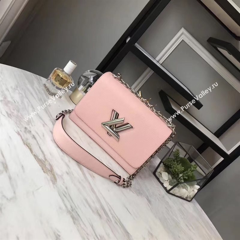 M50380 LV Louis Vuitton Twist MM Chain Bag Epi Leather Handbag Pink 6741