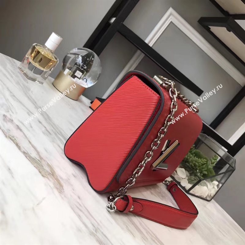 M50523 LV Louis Vuitton Twist MM Chain Bag Epi Leather Handbag Red 6742