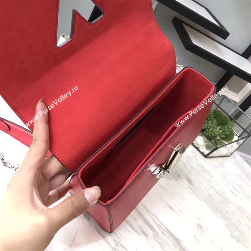 M50523 LV Louis Vuitton Twist MM Chain Bag Epi Leather Handbag Red 6742