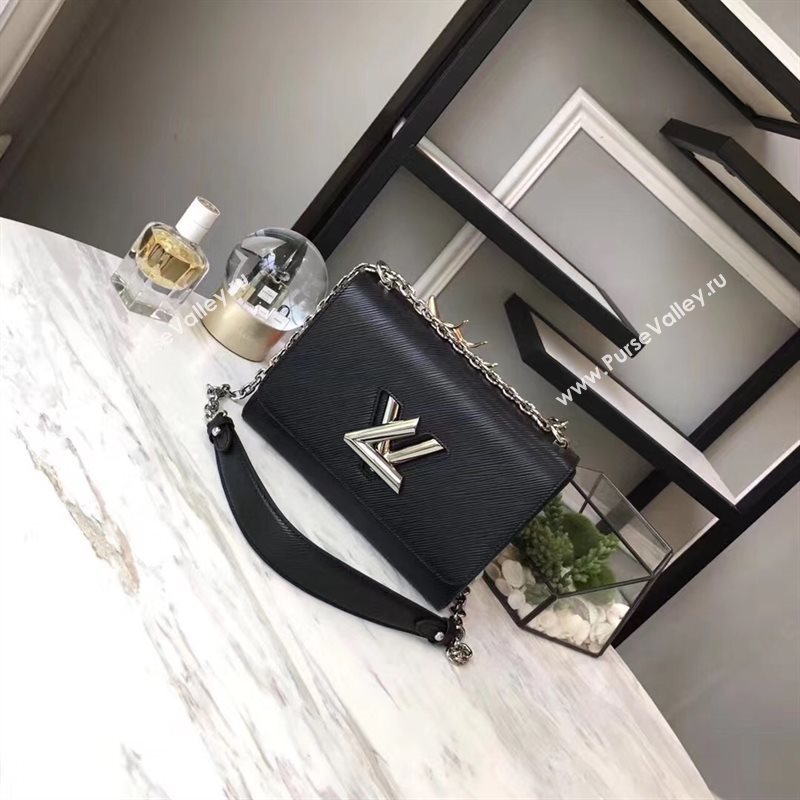 M50282 LV Louis Vuitton Twist MM Chain Bag Epi Leather Handbag Black 6743