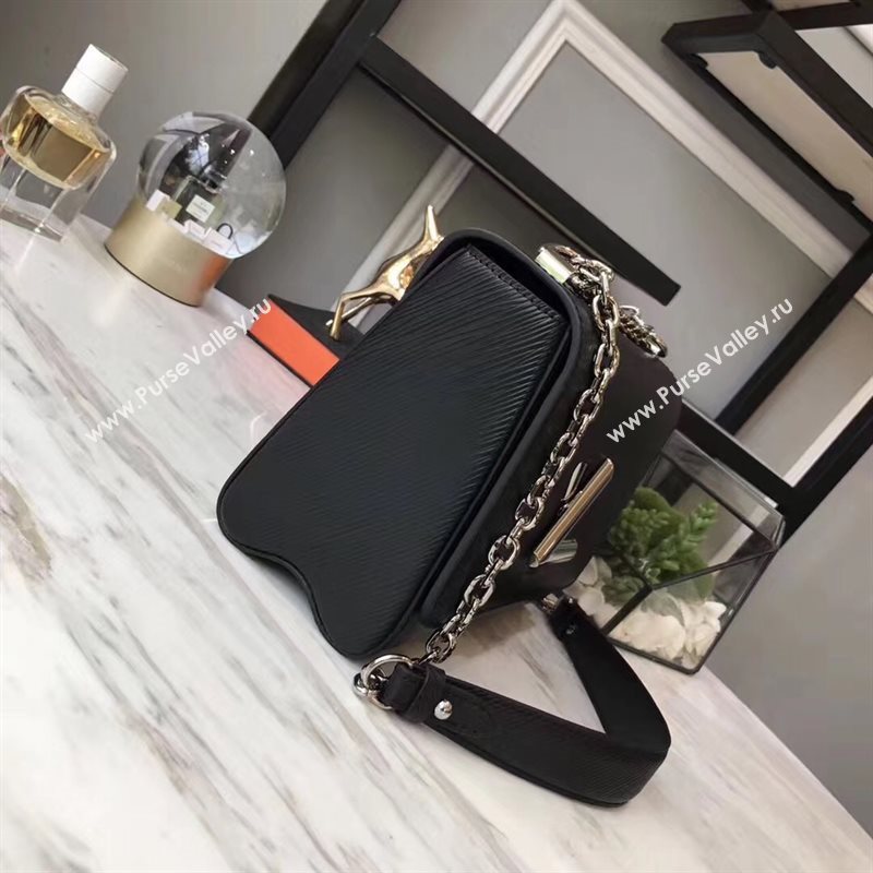 M50282 LV Louis Vuitton Twist MM Chain Bag Epi Leather Handbag Black 6743