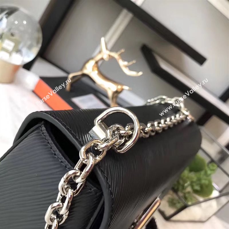 M50282 LV Louis Vuitton Twist MM Chain Bag Epi Leather Handbag Black 6743