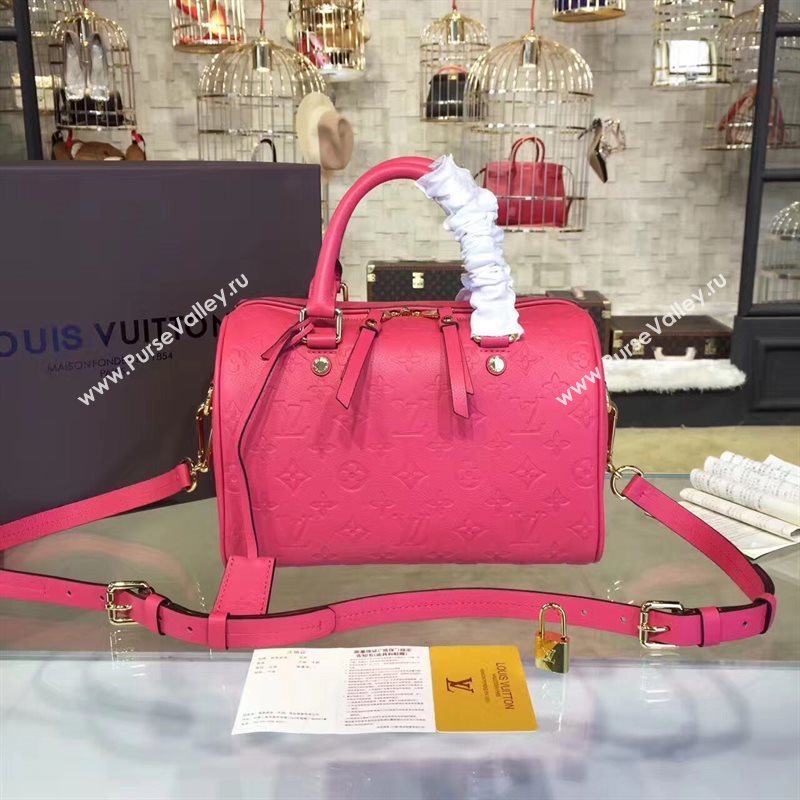 M40792 LV Louis Vuitton Speedy 30 25 Bag Monogram Real Leather Handbag Rose 6744