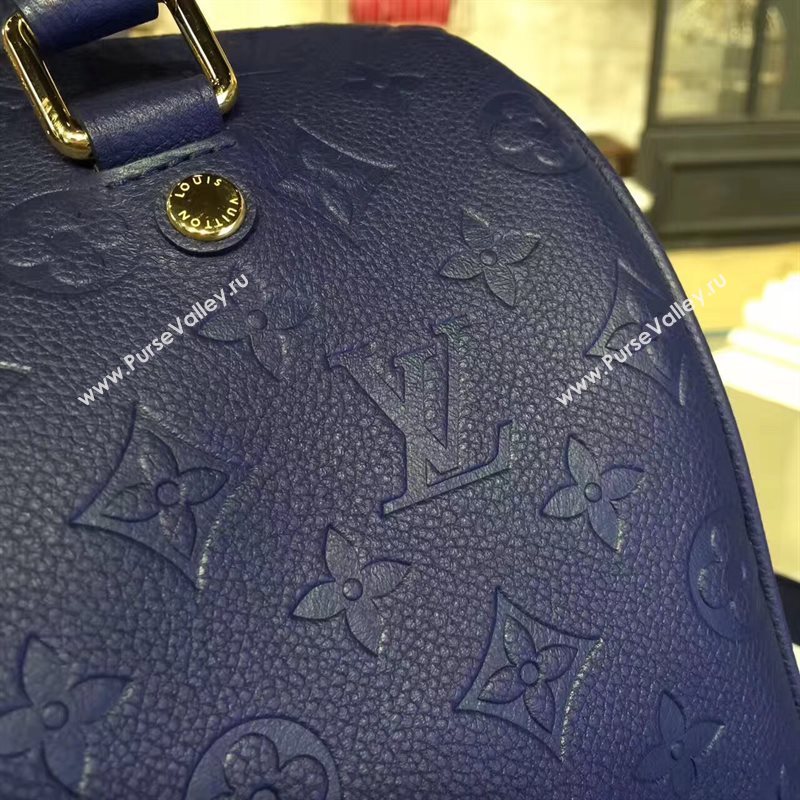 M40792 LV Louis Vuitton Speedy 30 25 Bag Monogram Real Leather Handbag Navy 6745