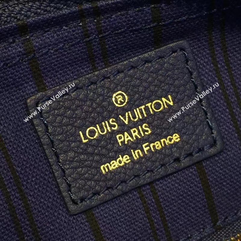 M40792 LV Louis Vuitton Speedy 30 25 Bag Monogram Real Leather Handbag Navy 6745