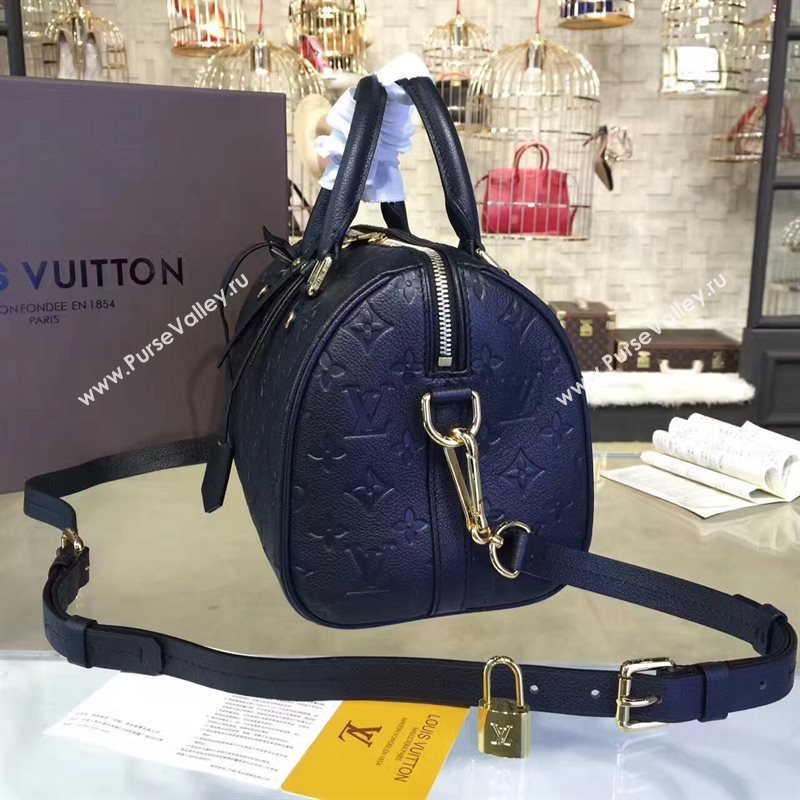 M40792 LV Louis Vuitton Speedy 30 25 Bag Monogram Real Leather Handbag Black 6747