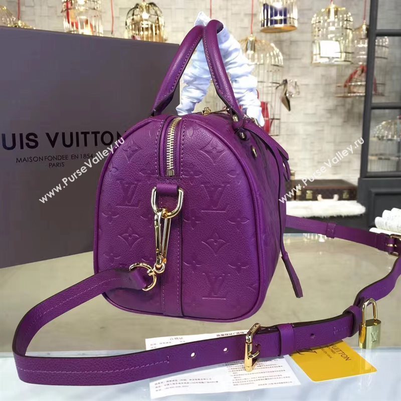 M40792 LV Louis Vuitton Speedy 30 25 Bag Monogram Real Leather Handbag Purple 6748