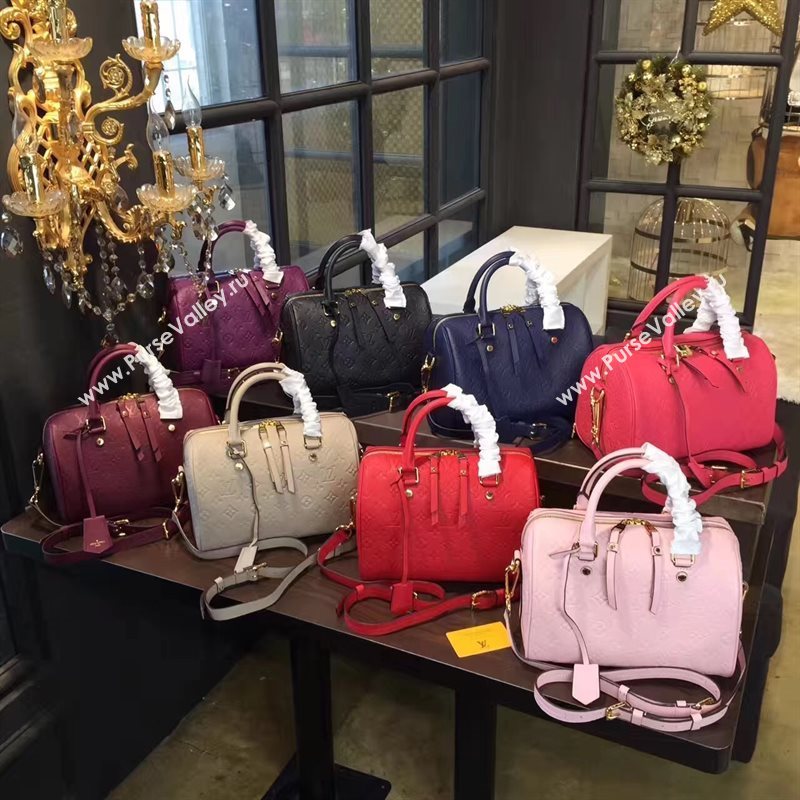 M40792 LV Louis Vuitton Speedy 30 25 Bag Monogram Real Leather Handbag Purple 6748