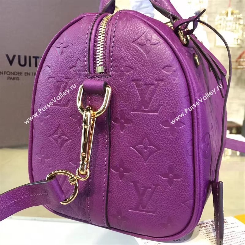M40792 LV Louis Vuitton Speedy 30 25 Bag Monogram Real Leather Handbag Purple 6748