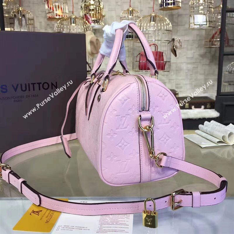 M40792 LV Louis Vuitton Speedy 30 25 Bag Monogram Real Leather Handbag Pink 6749