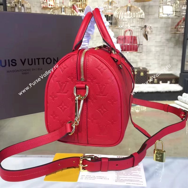 M40792 LV Louis Vuitton Speedy 30 25 Bag Monogram Real Leather Handbag Red 6750