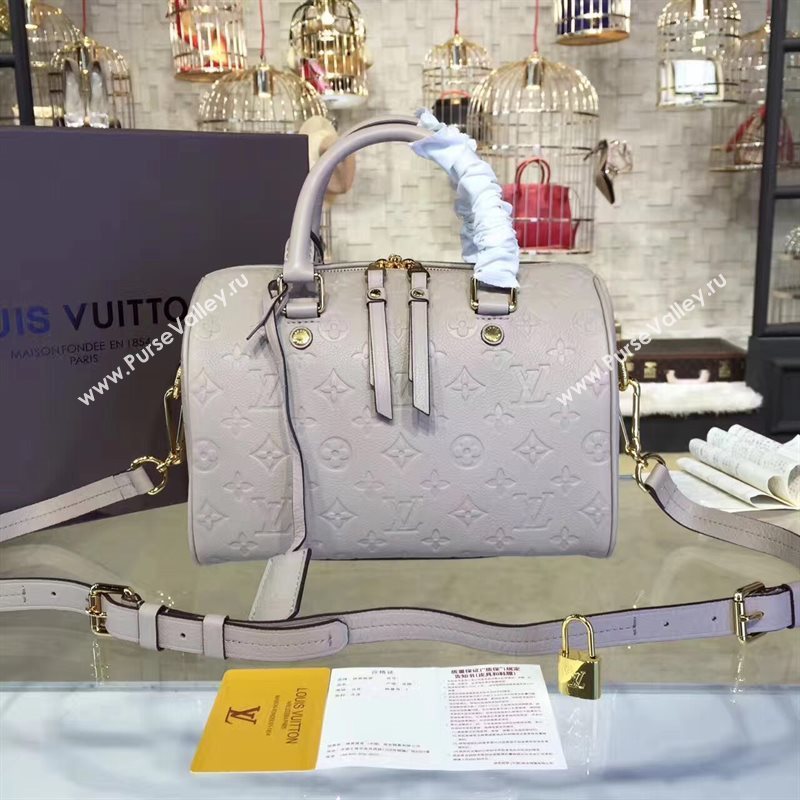 M40792 LV Louis Vuitton Speedy 30 25 Bag Monogram Real Leather Handbag Gray 6751