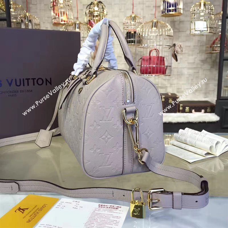 M40792 LV Louis Vuitton Speedy 30 25 Bag Monogram Real Leather Handbag Gray 6751