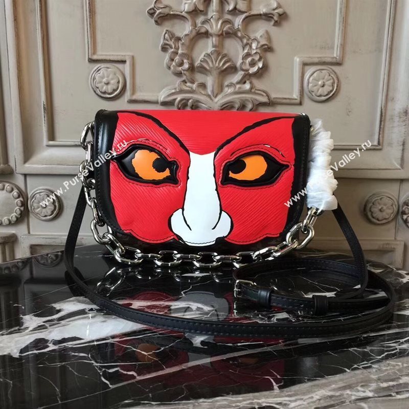 M43527 LV Louis Vuitton Pochette Kabuki Chain Handbag Monogram Epi Leather Bag Red 6752