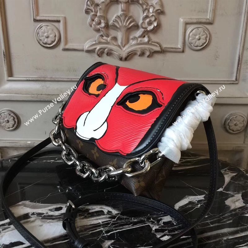 M43527 LV Louis Vuitton Pochette Kabuki Chain Handbag Monogram Epi Leather Bag Red 6752