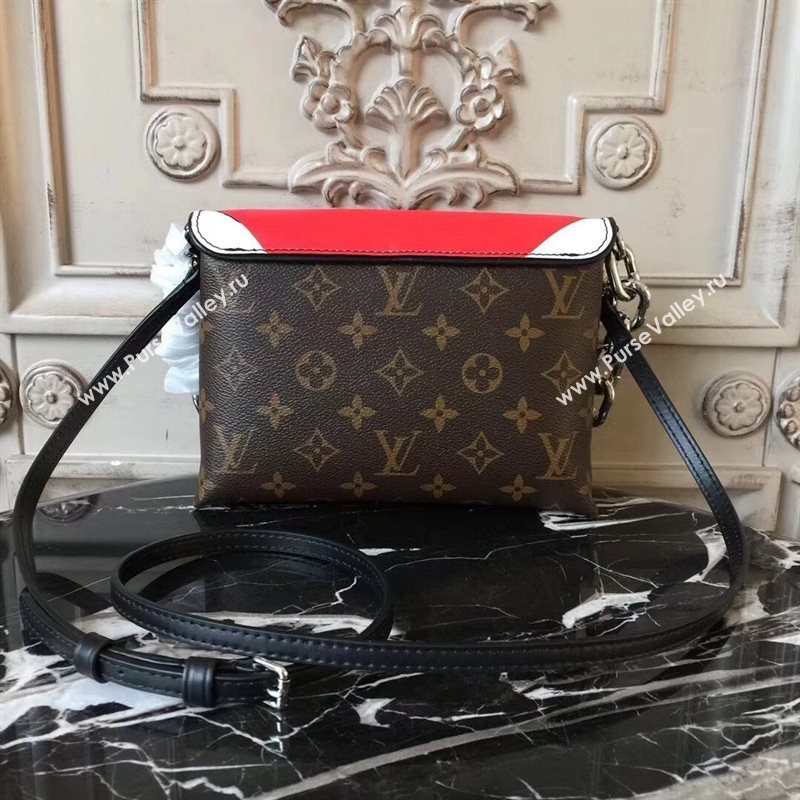 M43527 LV Louis Vuitton Pochette Kabuki Chain Handbag Monogram Epi Leather Bag Red 6752