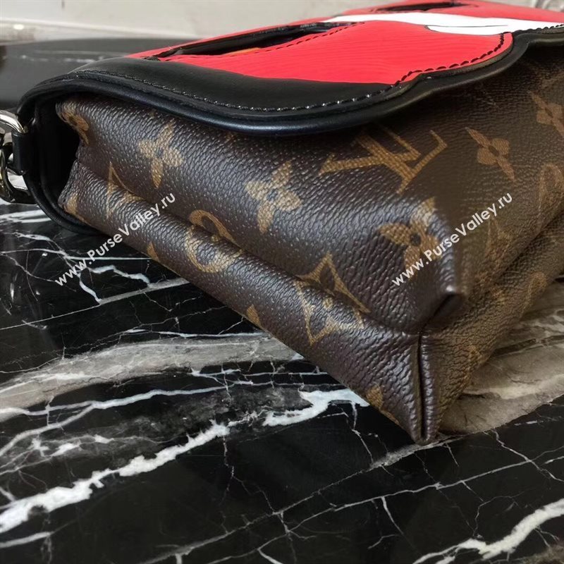 M43527 LV Louis Vuitton Pochette Kabuki Chain Handbag Monogram Epi Leather Bag Red 6752