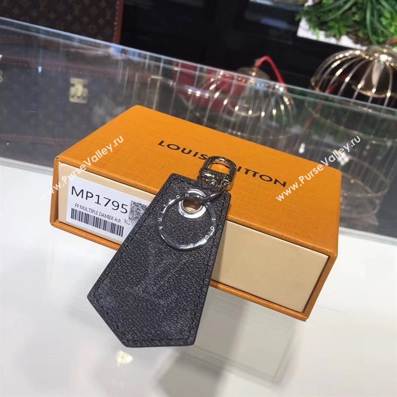 Men LV Louis Vuitton Monogram Enchappe Key Holder Gray MP1795 6757