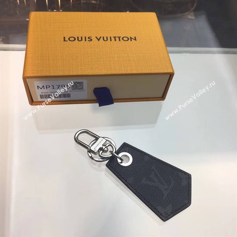Men LV Louis Vuitton Monogram Enchappe Key Holder Gray MP1795 6757