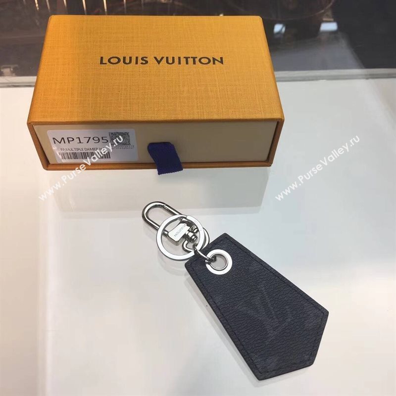 Men LV Louis Vuitton Monogram Enchappe Key Holder Gray MP1795 6757
