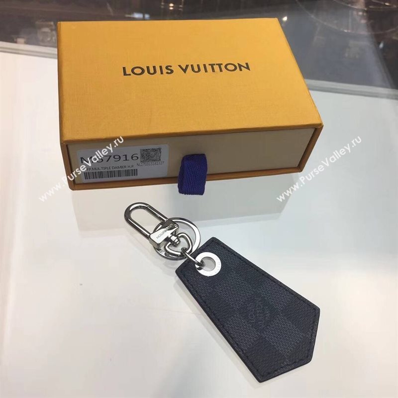 Men LV Louis Vuitton Damier Enchappes Key Holder Gray M67917 6759