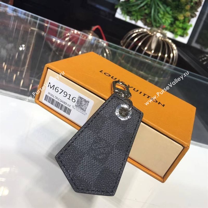 Men LV Louis Vuitton Damier Enchappes Key Holder Gray M67917 6759