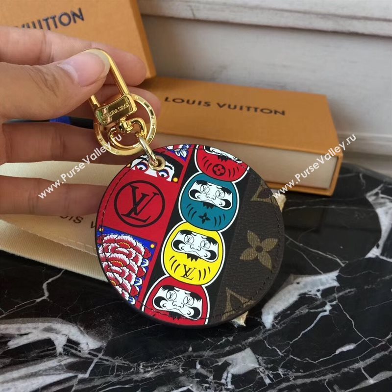 LV Louis Vuitton Monogram illustre Kabuki Daruma Bag Charm and Key Holder Brown MP1958 6762