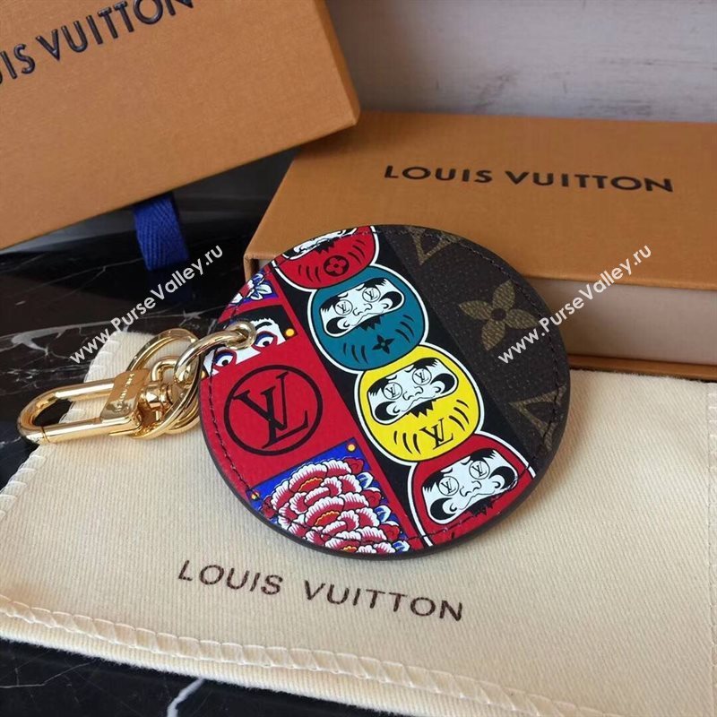 LV Louis Vuitton Monogram illustre Kabuki Daruma Bag Charm and Key Holder Brown MP1958 6762