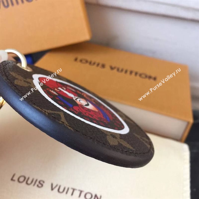 LV Louis Vuitton Monogram illustre Kabuki Bag Charm and Key Holder Brown MP1949 6763