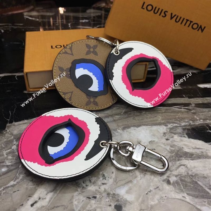 LV Louis Vuitton Monogram Kabuki Mask Bag Charm and Key Holder Pink MP1950 6764