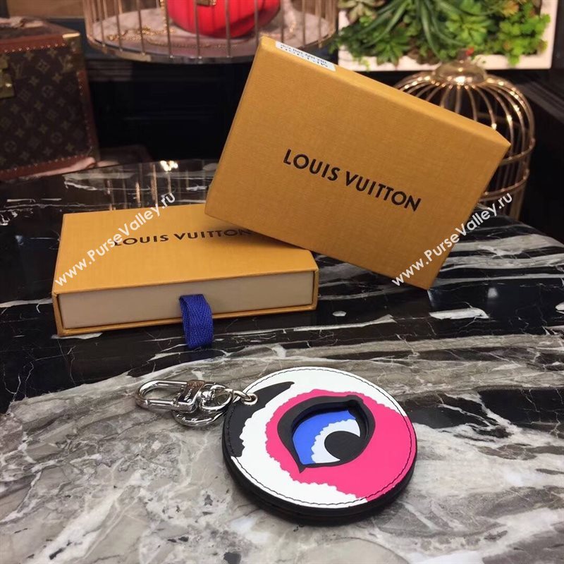 LV Louis Vuitton Monogram Kabuki Mask Bag Charm and Key Holder Pink MP1950 6764
