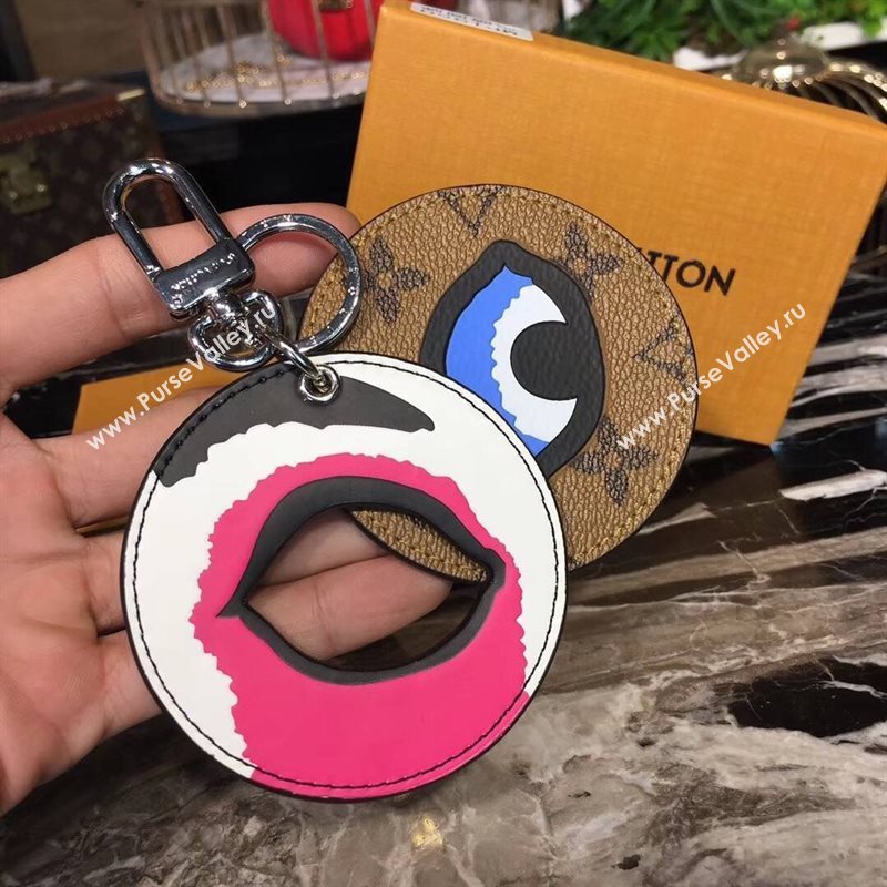 LV Louis Vuitton Monogram Kabuki Mask Bag Charm and Key Holder Pink MP1950 6764